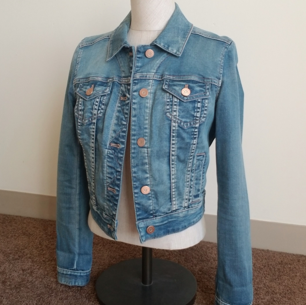 WHBM cropped denim jacket